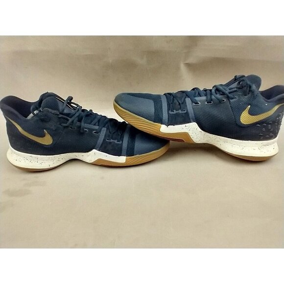 NIKE KYRIE 3 OBSIDIAN METALLIC GOLD BLUE SUMMIT Mens 12.5 852395-400 Sneakers - Picture 5 of 12